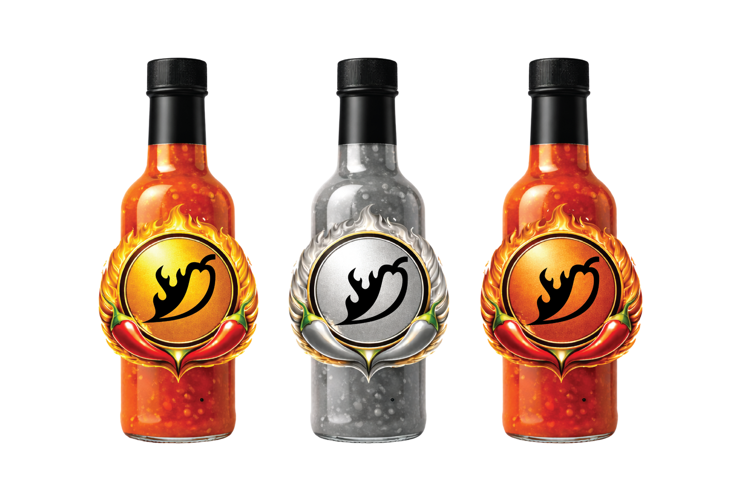 Inscription de 3 bouteilles de sauces piquantes